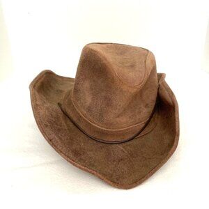 Chapeau Minnetonka The Aussie – Cuir Véritable Marron Taille M, Style Cowboy